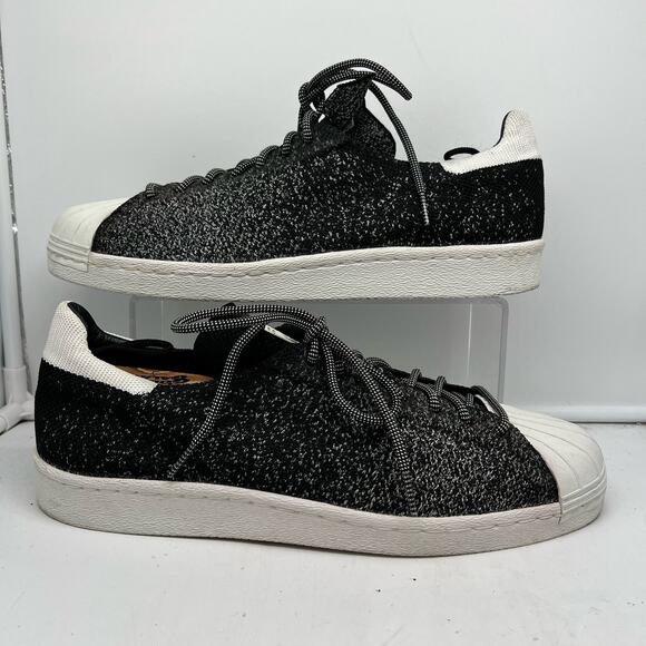 Adidas Originals Shoes Mens 12 Superstar 80\'s Primeknit Sneakers Black White main image 9
